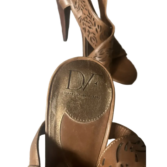 Diane Von Furstenberg Leather Heel Sandals