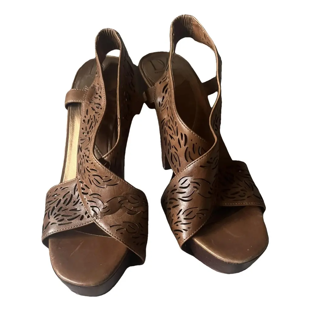 Diane Von Furstenberg Leather Heel Sandals